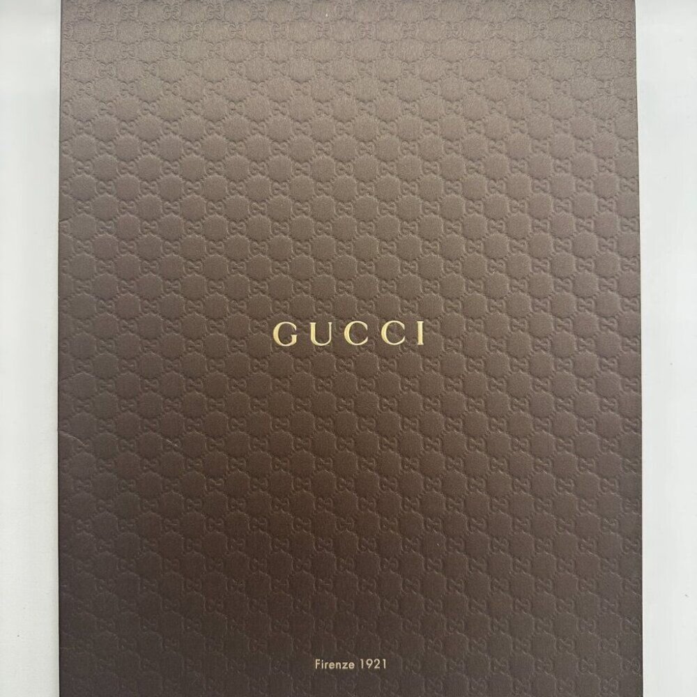 Authentic GUCCI Full size Brown/Gold Portfolio File Folder w/Pocket